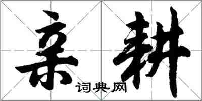 胡问遂亲耕行书怎么写