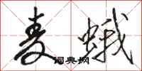 骆恒光麦蛾行书怎么写