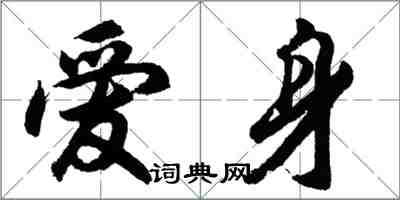 胡问遂爱身行书怎么写