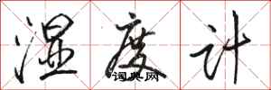 骆恒光湿度计行书怎么写