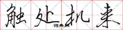 骆恒光触处机来行书怎么写