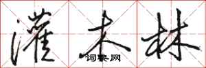 骆恒光灌木林行书怎么写