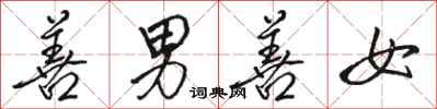 骆恒光善男善女行书怎么写