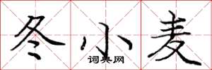 庞中华冬小麦楷书怎么写