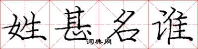 庞中华姓甚名谁楷书怎么写
