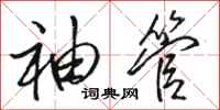 骆恒光袖管行书怎么写
