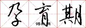 钱沛云孕育期行书怎么写