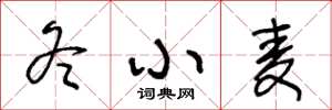 王冬龄冬小麦草书怎么写