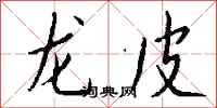钱沛云龙皮行书怎么写