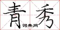 庞中华青秀楷书怎么写