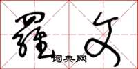 王冬龄罗文草书怎么写