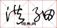 王冬龄洪细草书怎么写