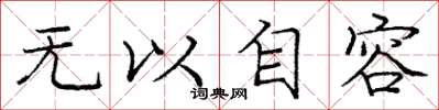 庞中华无以自容楷书怎么写