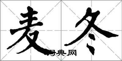 翁闿运麦冬楷书怎么写