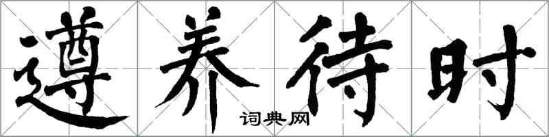 翁闿运遵养待时楷书怎么写