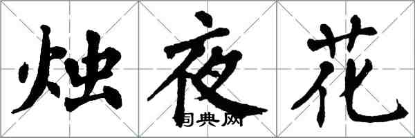 翁闿运烛夜花楷书怎么写