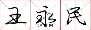 庞中华王永民行书怎么写