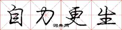 庞中华自力更生行书怎么写