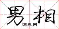 庞中华男相行书怎么写