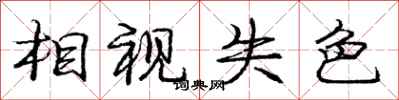 庞中华相视失色行书怎么写
