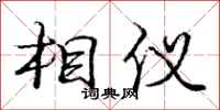 庞中华相仪行书怎么写