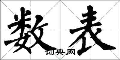 翁闿运数表楷书怎么写