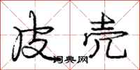 庞中华皮壳行书怎么写