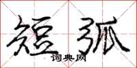 庞中华短弧行书怎么写