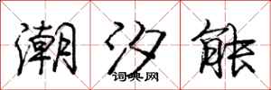 庞中华潮汐能行书怎么写
