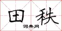 袁强田秩楷书怎么写
