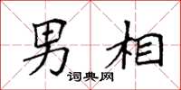 袁强男相楷书怎么写