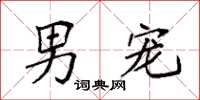 袁强男宠楷书怎么写