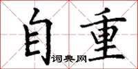 丁谦自重楷书怎么写
