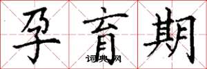 丁谦孕育期楷书怎么写
