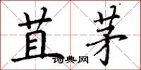 丁谦苴茅楷书怎么写