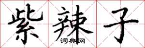 丁谦紫辣子楷书怎么写