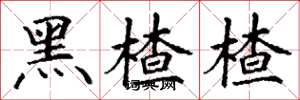 丁谦黑楂楂楷书怎么写