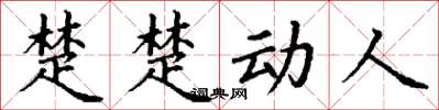 丁谦楚楚动人楷书怎么写