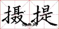 丁谦摄提楷书怎么写