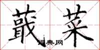 丁谦蕺菜楷书怎么写