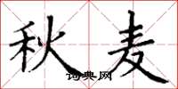 丁谦秋麦楷书怎么写