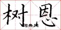丁谦树恩楷书怎么写