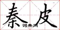 丁谦秦皮楷书怎么写