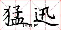 丁谦猛迅楷书怎么写