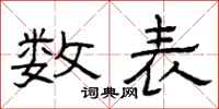 曾庆福数表隶书怎么写
