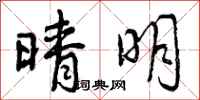 曾庆福晴明行书怎么写