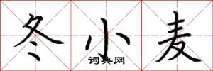 荆霄鹏冬小麦楷书怎么写