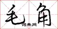 曾庆福毛角行书怎么写