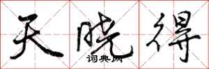 曾庆福天晓得行书怎么写