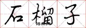 曾庆福石榴子行书怎么写